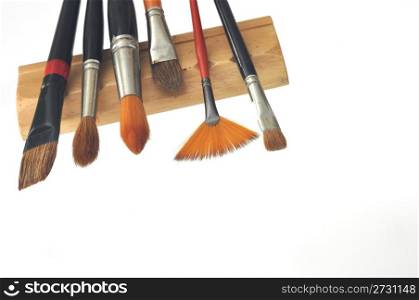 Artistic brushes isolated on the white beckground