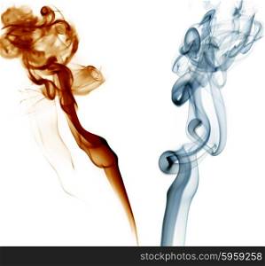 artistic colored smoke in a white background