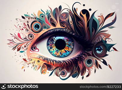 Artistic eye vision illustration. AI generative.