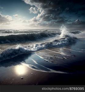 Artistic view of sea against the sky 3d illustrated