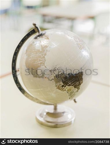 artistic white silver globe desk