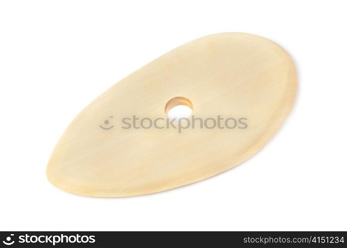 artists sculpting wooden tool isolated on white background