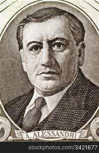 Arturo Alessandri (1868-1950) on 50 Escudos 1964 Banknote from Chile. Chilean politician who served twice as the President of Chile.