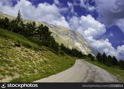 Ascoli Piceno province, Marche, Italy: mountain landscape along the road to Forca di Presta and Piano di Castelluccio di Norcia at June