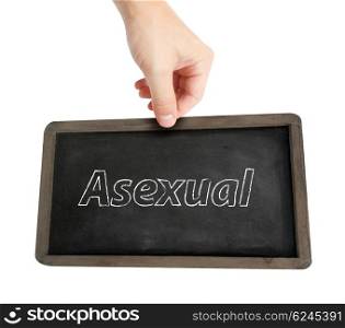 Asexual written on a blackboard