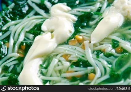 Ash reshteh Persian Noodle Soup.Iranian cuisine.
