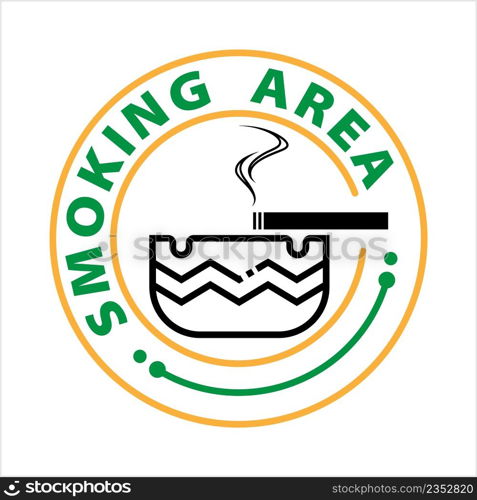 Ashtray Icon, Ashtray For Cigarette Vector Art Illustration