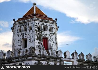 asia bangkok in temple thailand abstract cross colors roof and colors religion mosaic sunny