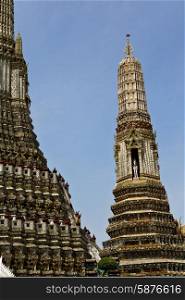asia bangkok in temple thailand abstract cross colors roof wat and colors religion mosaic sunny&#xA;