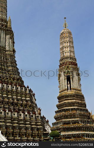 asia bangkok in temple thailand abstract cross colors roof wat and colors religion mosaic sunny