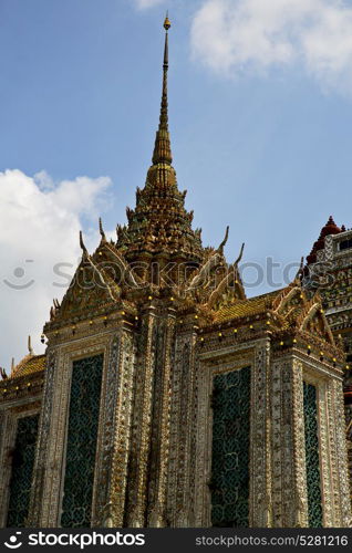 asia bangkok in temple thailand abstract cross colors roof wat and colors religion mosaic sunny