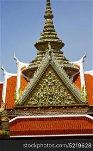 asia bangkok in temple thailand abstract cross colors roof wat sky and colors religion mosaic sunny