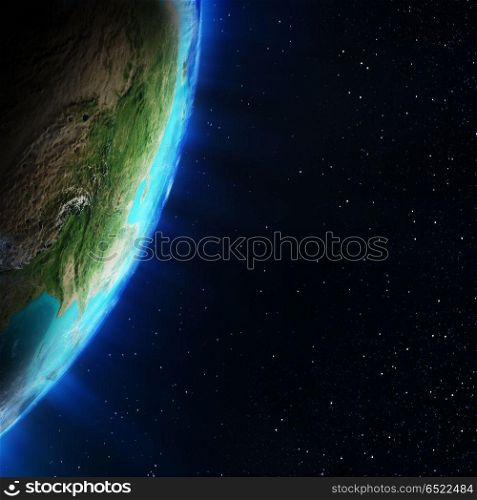 Asia from space 3d rendering. Asia. Elements of this image furnished by NASA 3d rendering. Asia from space 3d rendering