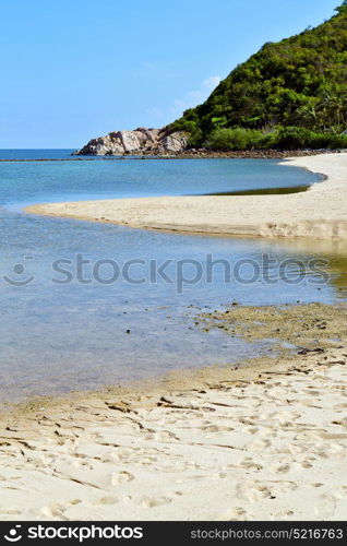 asia in kho phangan thailand bay isle white beach rocks pirogue and south china sea