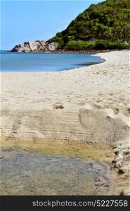 asia in kho phangan thailand bay isle white beach rocks pirogue and south china sea