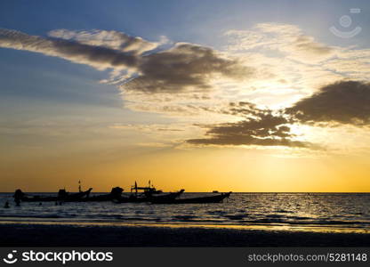 asia in the kho tao bay isle sunset sun thailand and south china sea