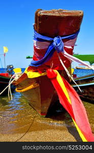 asia in the kho tao bay isle white beach rocks boat thailand and south china sea anchor