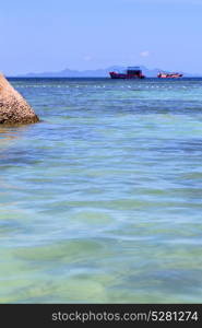 asia in the kho tao bay isle white beach rocks house boat in thailand and south china sea