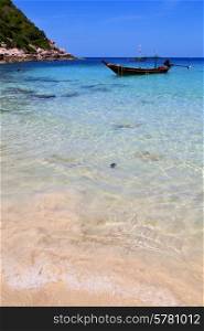 asia in the kho tao bay isle white beach rocks house boat in thailand and south china sea &#xA;