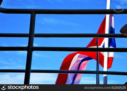 asia kho samui bay isle waving flag in thailand and grate blue sky