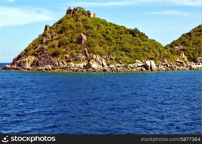 asia kho tao bay isle white beach rocks house boat in thailand and south china sea