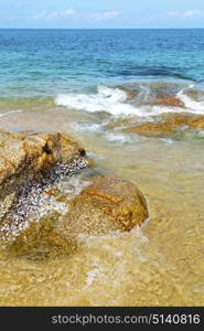 asia kho tao bay isle white beach rocks in thailand and south china sea