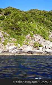 asia kho tao coastline bay isle rocks froth foam in thailand and south china sea