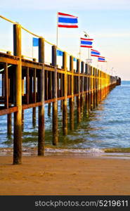 asia lomprayah bay isle sunrise flag in thailand and south china sea