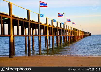 asia lomprayah bay isle sunrise flag in thailand and south china sea