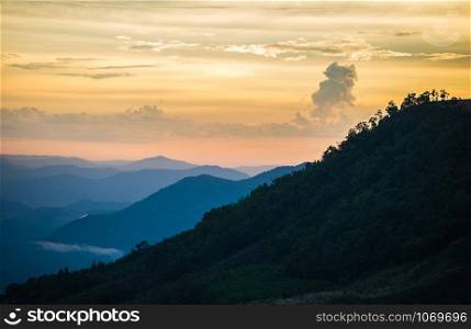 Asia mountain landscape sunset colorful sky background
