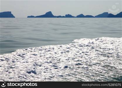 asia myanmar kho phangan bay isle froth foam sun beam in thailand and south china sea