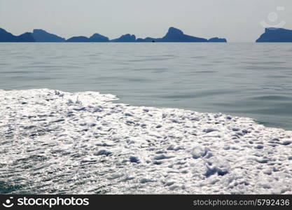 asia myanmar kho phangan bay isle froth foam sun beam in thailand and south china sea