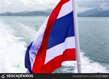 asia myanmar kho samui bay isle waving flag in thailand and south china sea