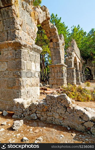 asia olympos greece and roman temple in myra the old column stone construction