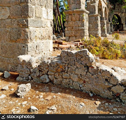 asia olympos greece and roman temple in myra the old column stone construction