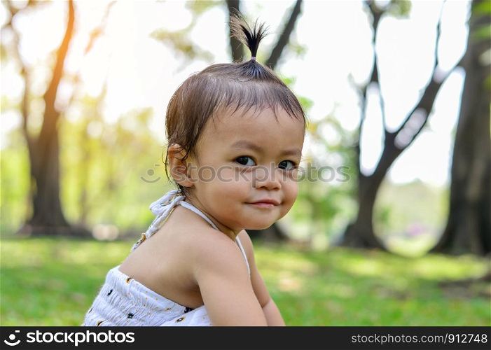 Asian baby girl she is smile