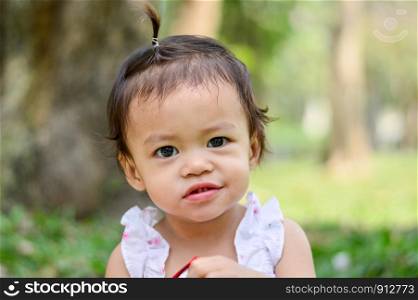 Asian baby girl she is smile