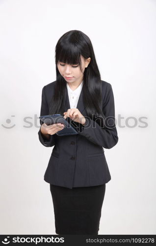 asian business woman isolated in white background