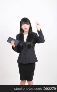 asian business woman isolated in white background