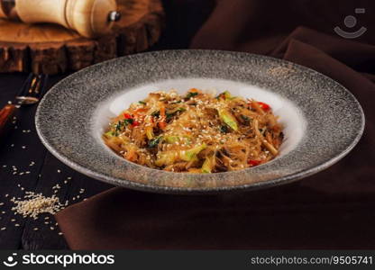 Asian dish glass noodles with vegetables