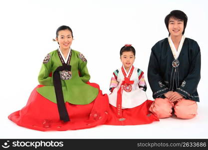 Asian Family in traditional dress