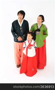 Asian Family in traditional dress