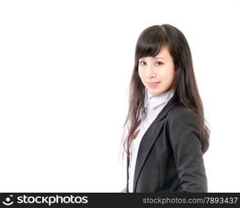 Asian female professional against isolated white background