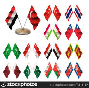 Asian flags 1. Yemen, Turkey, Thailand, Tajikistan, Taiwan, Singapore, Saudi Arabia, Syria, Sri-Lanka, Qatar, Pakistan, Oman Nothern Korea.