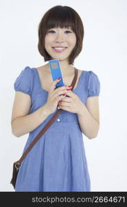 Asian girl in blue dress