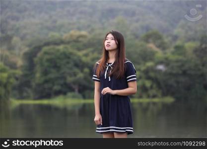 Asian girl in nature