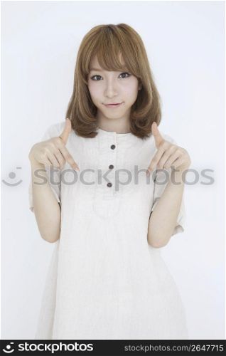 Asian girl in white dress