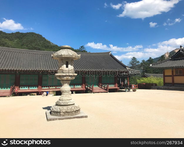 Asian house of the temple in Seoraksan National Park. South Korea