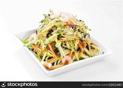 asian salad served on plate isolated