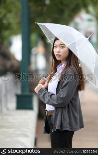 Asian student portrait in outdoor